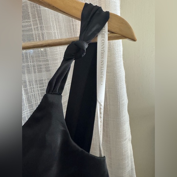 Azazie Black Satin Dress - Picture 7 of 10